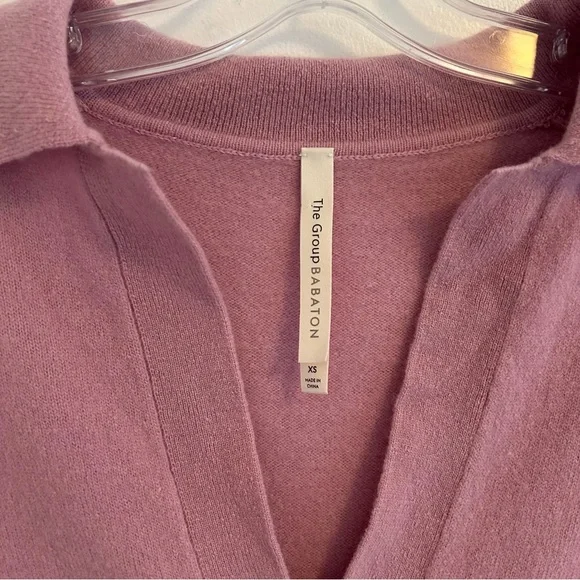 (SOLD) BABATON Merino Wool Blend Polo Sweater Pink Size XS - Picture 6 of 15